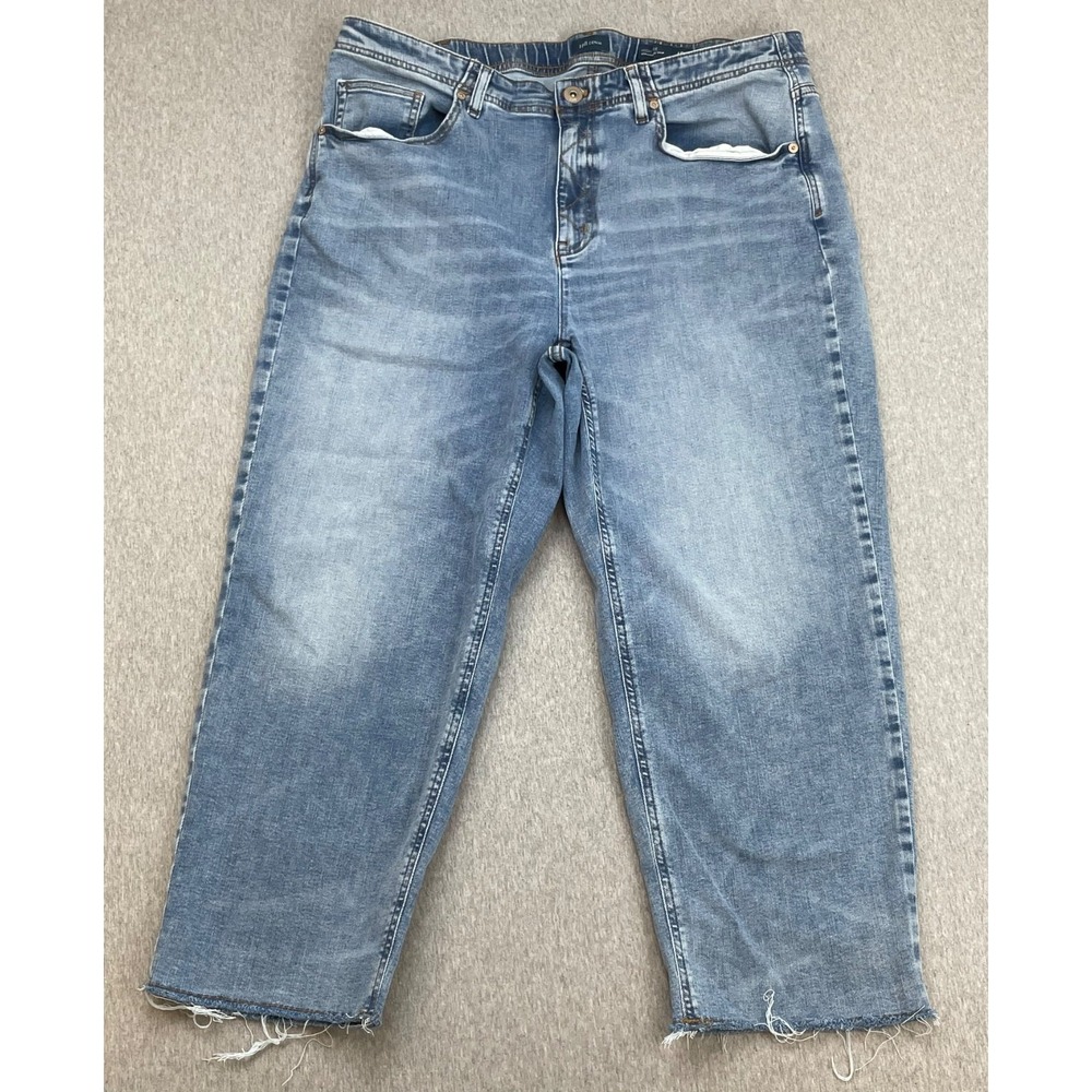 J Jill Denim Jeans Womens 18R Blue Cotton Blend Stretch High-Rise Straight Crop